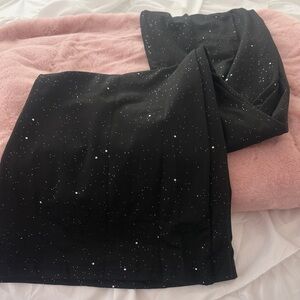 Black Starry Print shimmer bell pants!
